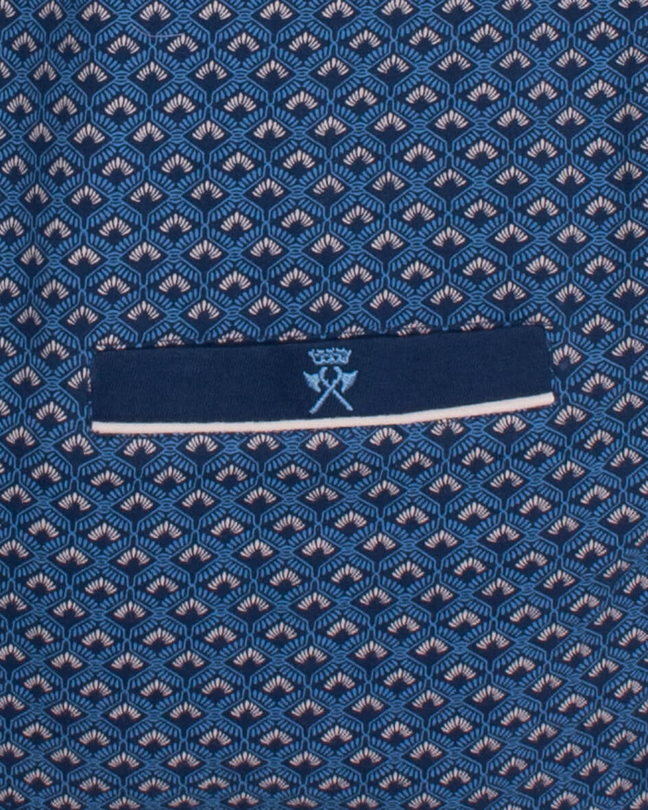  Paul Hopkins Heren Shortama - Korte Mouwen -  V-hals - Blauw - afbeelding 4
