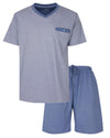 Paul Hopkins Heren Shortama - V-hals - Korte Mouwen - Licht Blauw
