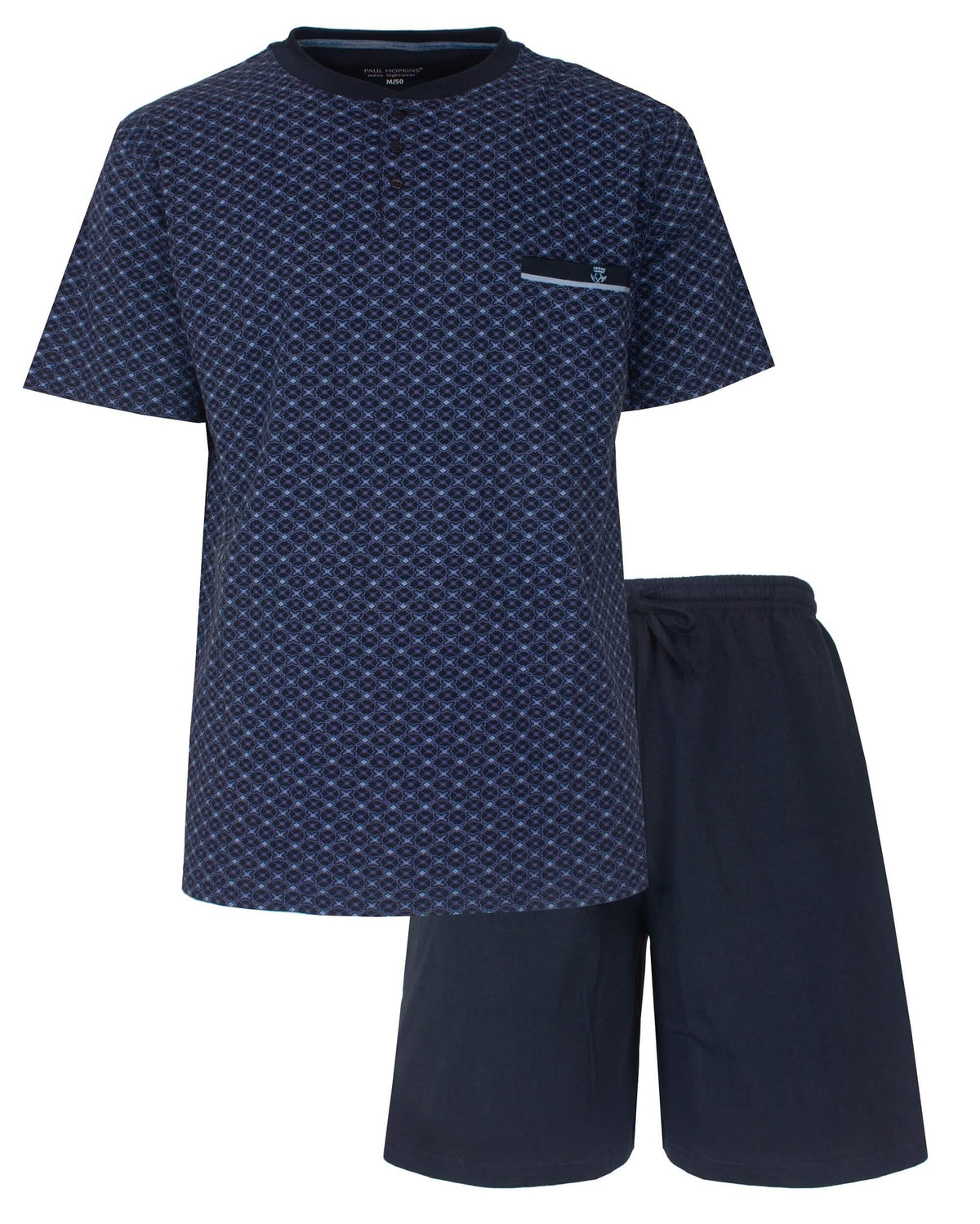 Paul Hopkins Heren Shortama -  Polosluiting - Donker Blauw - vooraanzicht
