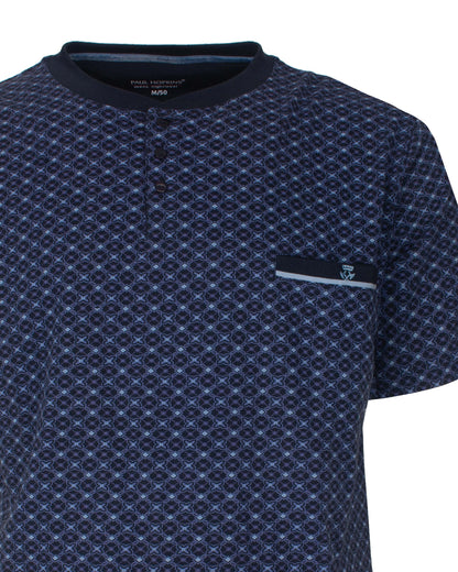 Paul Hopkins Heren Shortama -  Polosluiting - Donker Blauw - detail