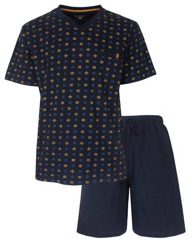 Paul Hopkins Heren Shortama - V-hals - Donker Blauw