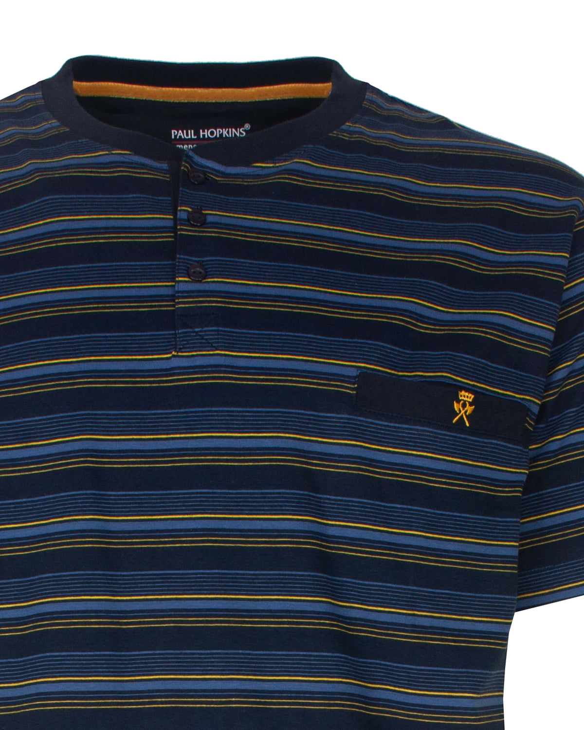 Paul Hopkins Heren Shortama-Gestreept - Polosluiting - Donker Blauw - detail
