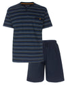 Paul Hopkins Heren Shortama - Gestreept - Polosluiting - Donker Blauw