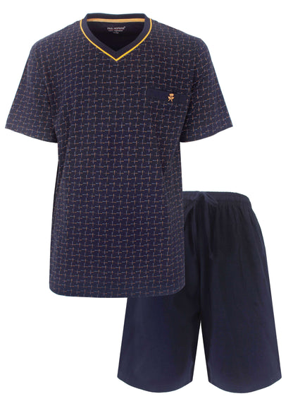  Paul Hopkins heren shortama - Korte Mouwen- Donker Blauw.  - vooraanzicht