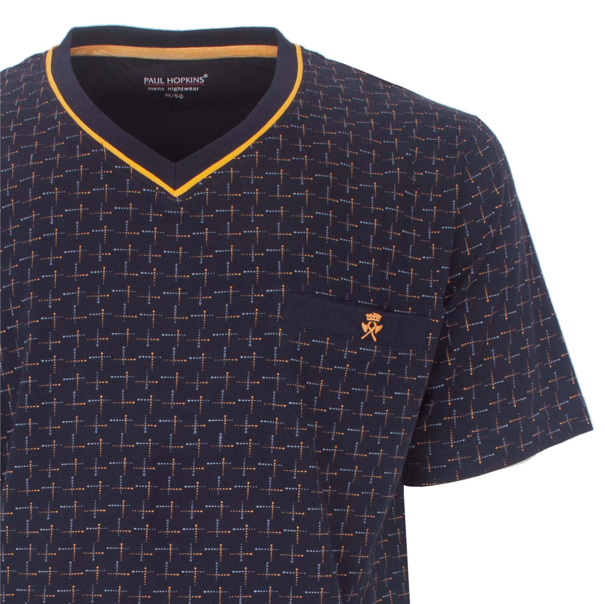  Paul Hopkins heren shortama - Korte Mouwen- Donker Blauw.  - detail