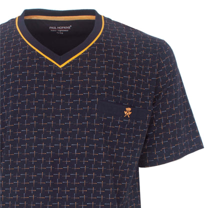  Paul Hopkins heren shortama - Korte Mouwen- Donker Blauw.  - detail