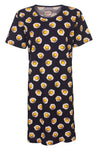 Temptation Dames Bigshirt - Nachthemd - Geel-Blauw