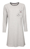 Temptation Dames Bigshirt - Panda Print - Grijs