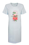 Temptation Dames Bigshirt - Flamingo Print - Licht Blauw