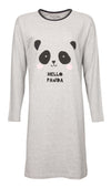 Temptation Dames Bigshirt - Hello Panda Print - Grijs