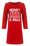 Temptation Dames Nachthemd - Lange Mouw - Kerst - Rood