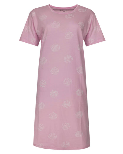 Temptation Dames Big Shirt - Korte Mouwen - Roze - vooraanzicht