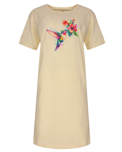 Temptation Dames Big Shirt - korte Mouwen - Geel - vooraanzicht