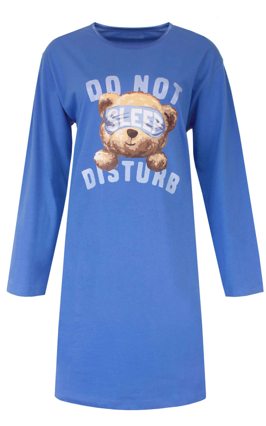 Temptation dames Big Shirt - Lange Mouwen -  Blauw - vooraanzicht