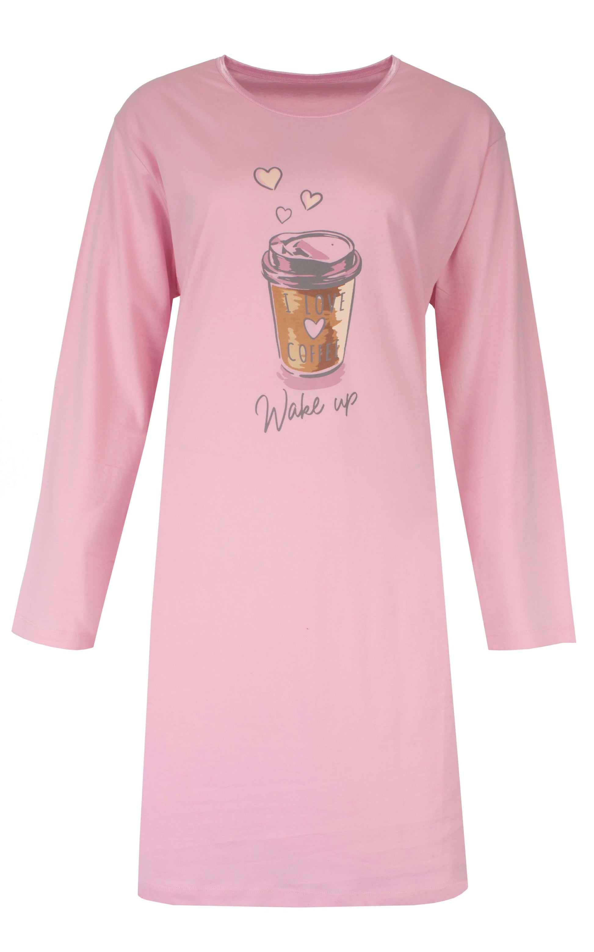  Temptation dames Big Shirt - Lange Mouwen -  Roze - vooraanzicht