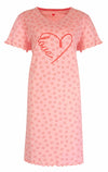 Tenderness Dames Nachthemd - Hartjes - 100% Katoen - Roze