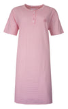 Tenderness Dames Nachthemd - Gestreept - Knoopjes - Roze
