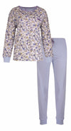 Tenderness Dames Pyjama Set - Bloemetjes print - Licht Blauw