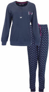 Tenderness Dames Pyjama - Lange Mouwen - Donker Blauw