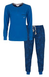 Tenderness Dames Pyjama - 100% Katoen - Helder Blauw