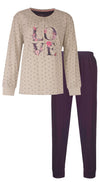 Tenderness Dames Pyjama - Lange Mouwen - Beige