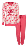 Tenderness Dames Pyjama - Love You More Tekst - Roze