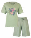 Tenderness Dames Shortama - Korte Mouwen - Licht Groen