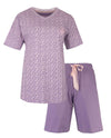 Tenderness Dames Shortama - Pyjama Set - Bloemetjesprint - Lila