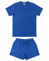 Irresistible Dames Badstof Shortama - Korte mouwen -  Blauw