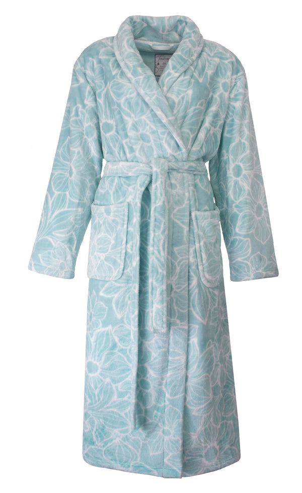 Tenderness Dames Badjas - Fleece - Aqua