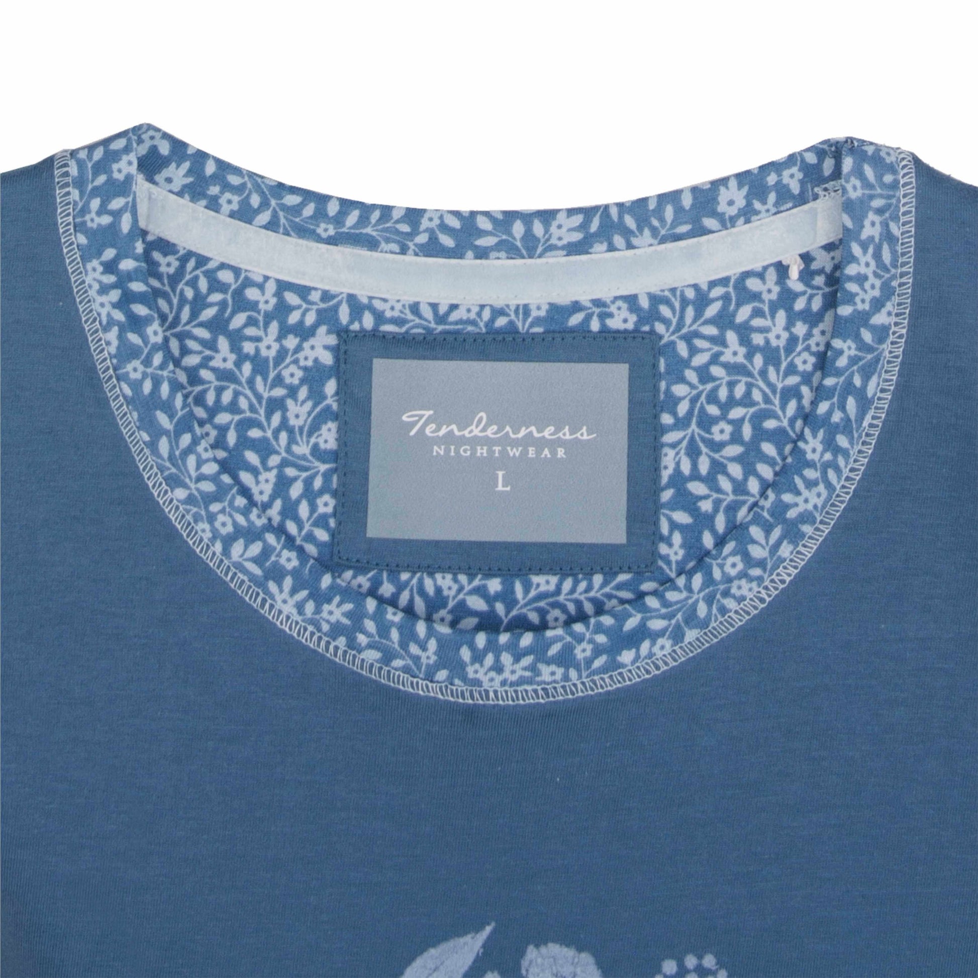 Tenderness dames Nachthemd - Lange Mouwen -  Blauw - afbeelding 4