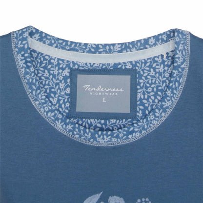 Tenderness dames Nachthemd - Lange Mouwen -  Blauw - afbeelding 4