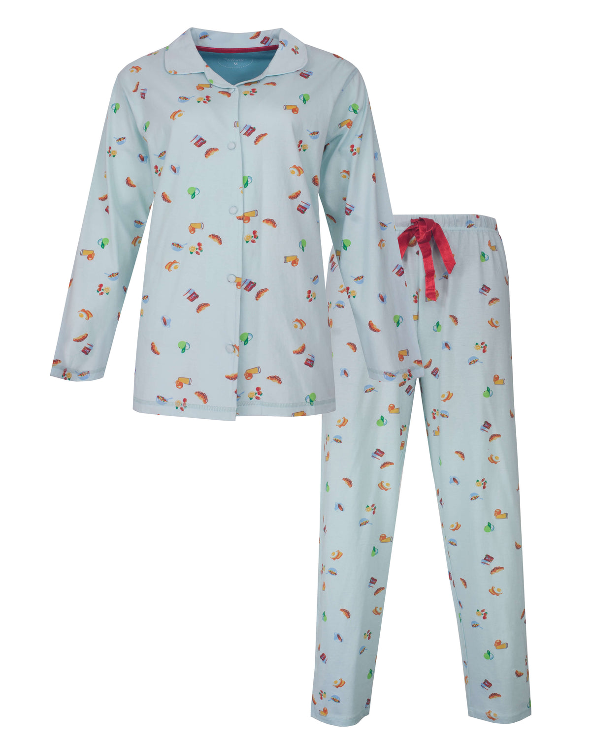 Tenderness Dames  Pyjama- Doorknoop-  Lichtblauw  - vooraanzicht