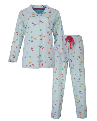 Tenderness Dames Pyjama - Doorknoop - Lichtblauw