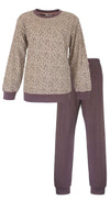Tenderness dames Pyjama - Badstof - Lange Mouwen - Bruin