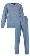 Tenderness dames Fleece Pyjama - lange Mouwen -  Denim Blauw