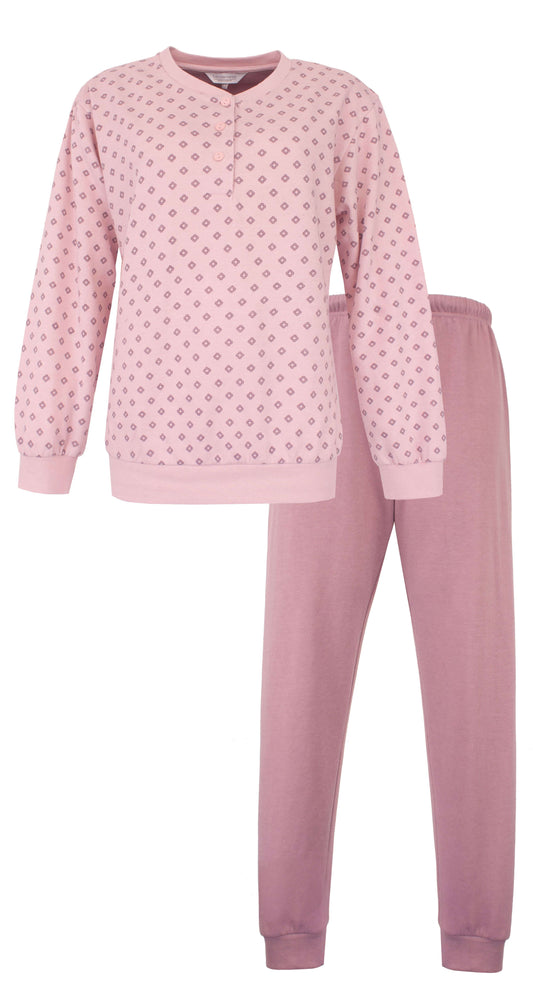 Tenderness dames Pyjama - Fleece - Lange Mouwen -  Roze - vooraanzicht