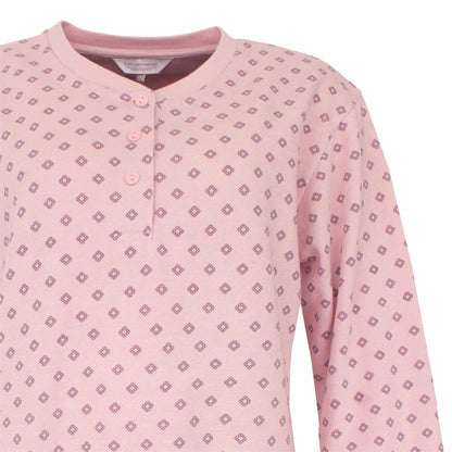 Tenderness dames Pyjama - Fleece - Lange Mouwen -  Roze - detail