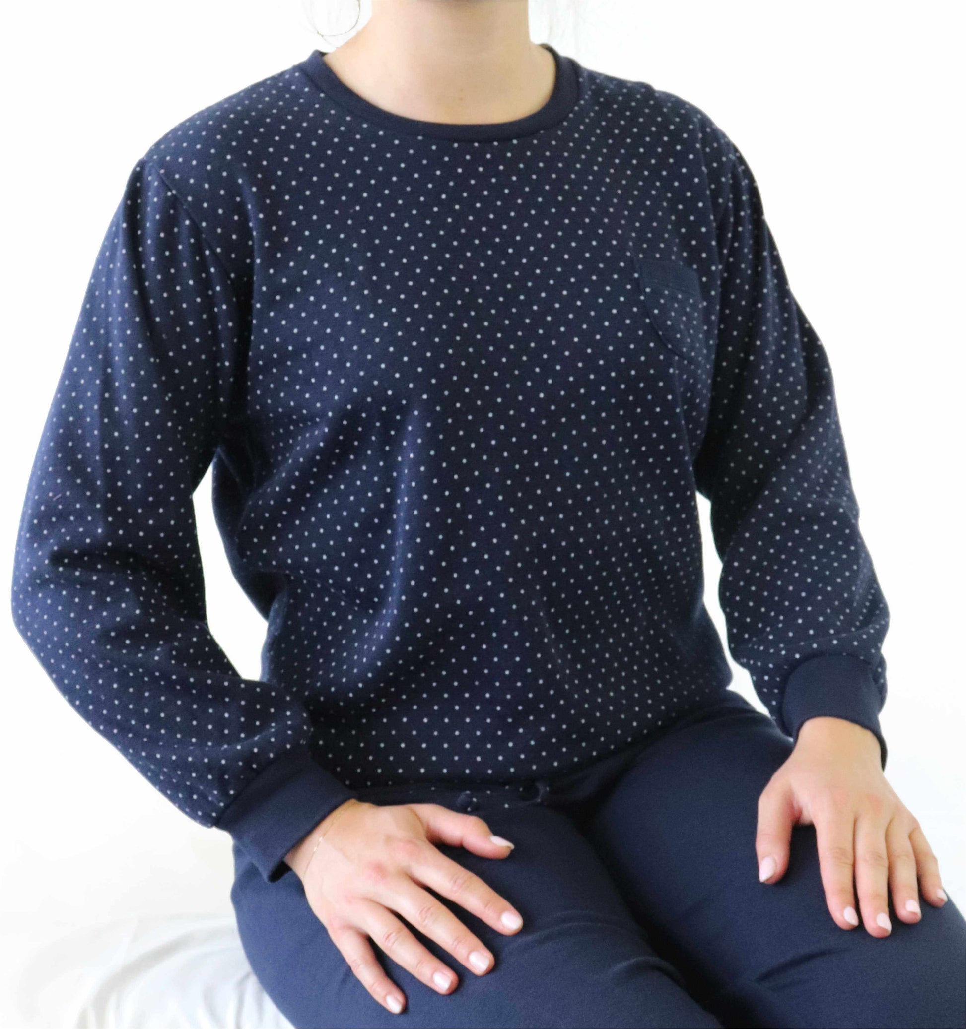 Tenderness dames  Pyjama - Fleece - Donker Blauw - Lange Mouwen  - afbeelding 5