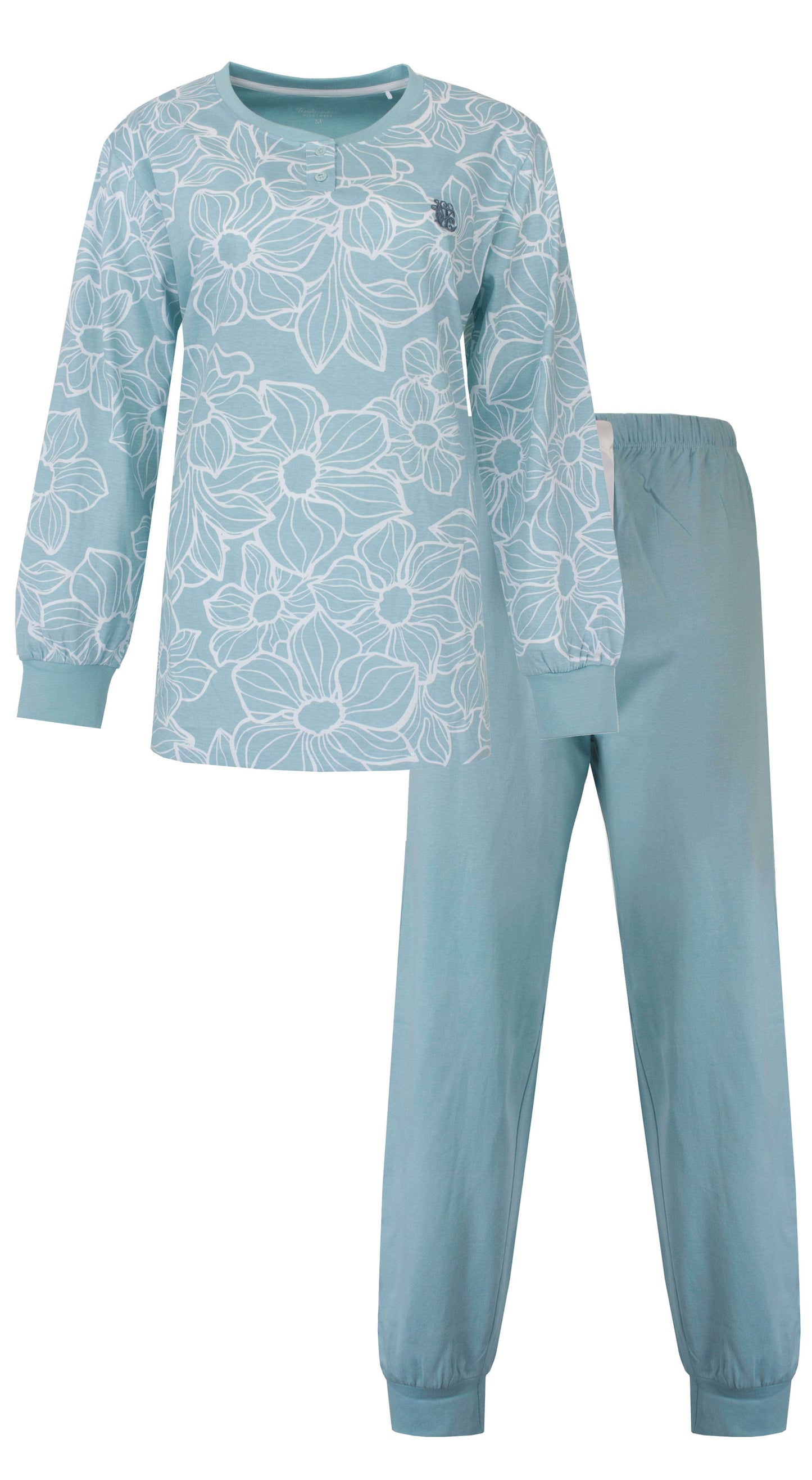 Tenderness dames Pyjama - Lange Mouwen - Lichtblauw - vooraanzicht