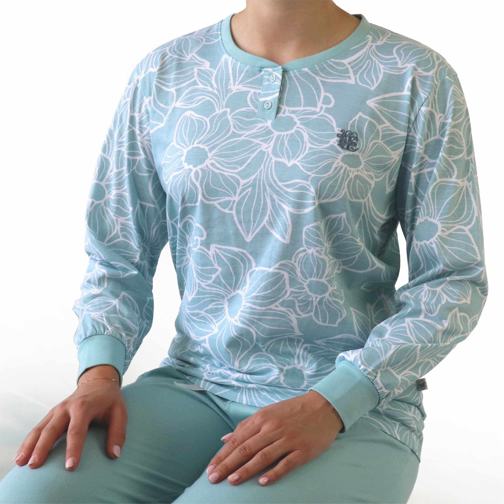 Tenderness dames Pyjama - Lange Mouwen - Lichtblauw - afbeelding 6