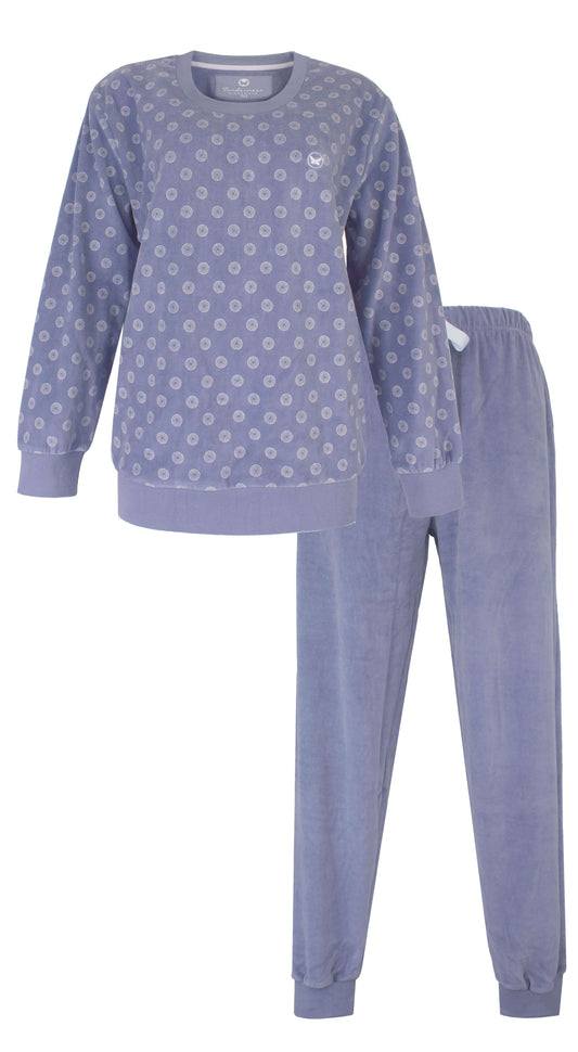 Tenderness dames Pyjama -  Velours -  Lila - vooraanzicht
