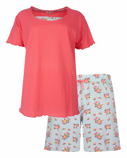 Tenderness Dames Shortama - Korte Mouwen - Roze - vooraanzicht